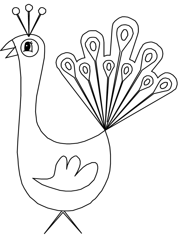 peacock coloring pages for preschooler Coloring4free