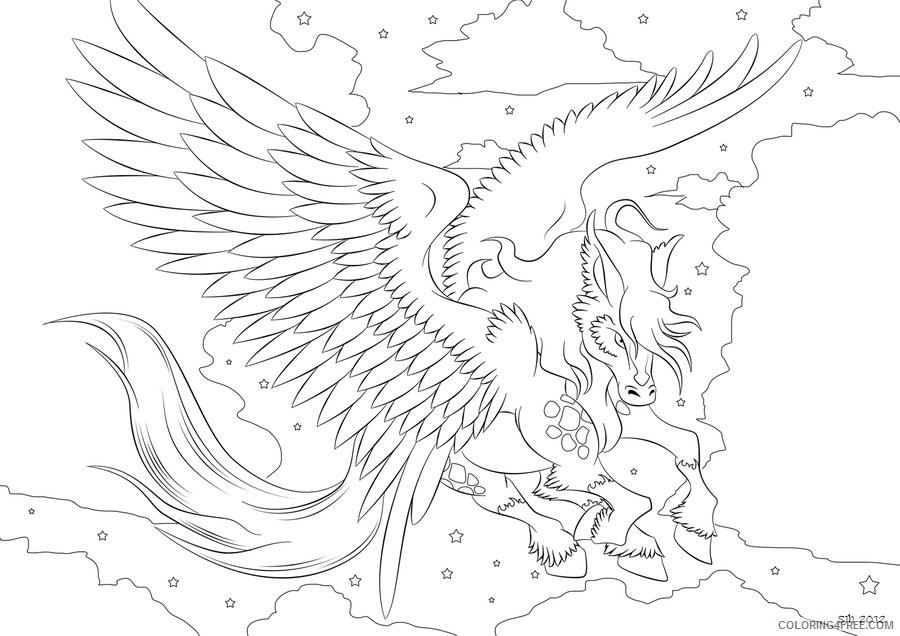 pegasus coloring pages for adults Coloring4free
