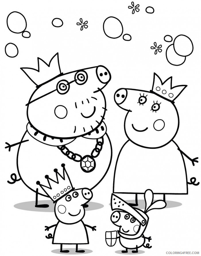 peppa pig coloring pages and family Coloring4free