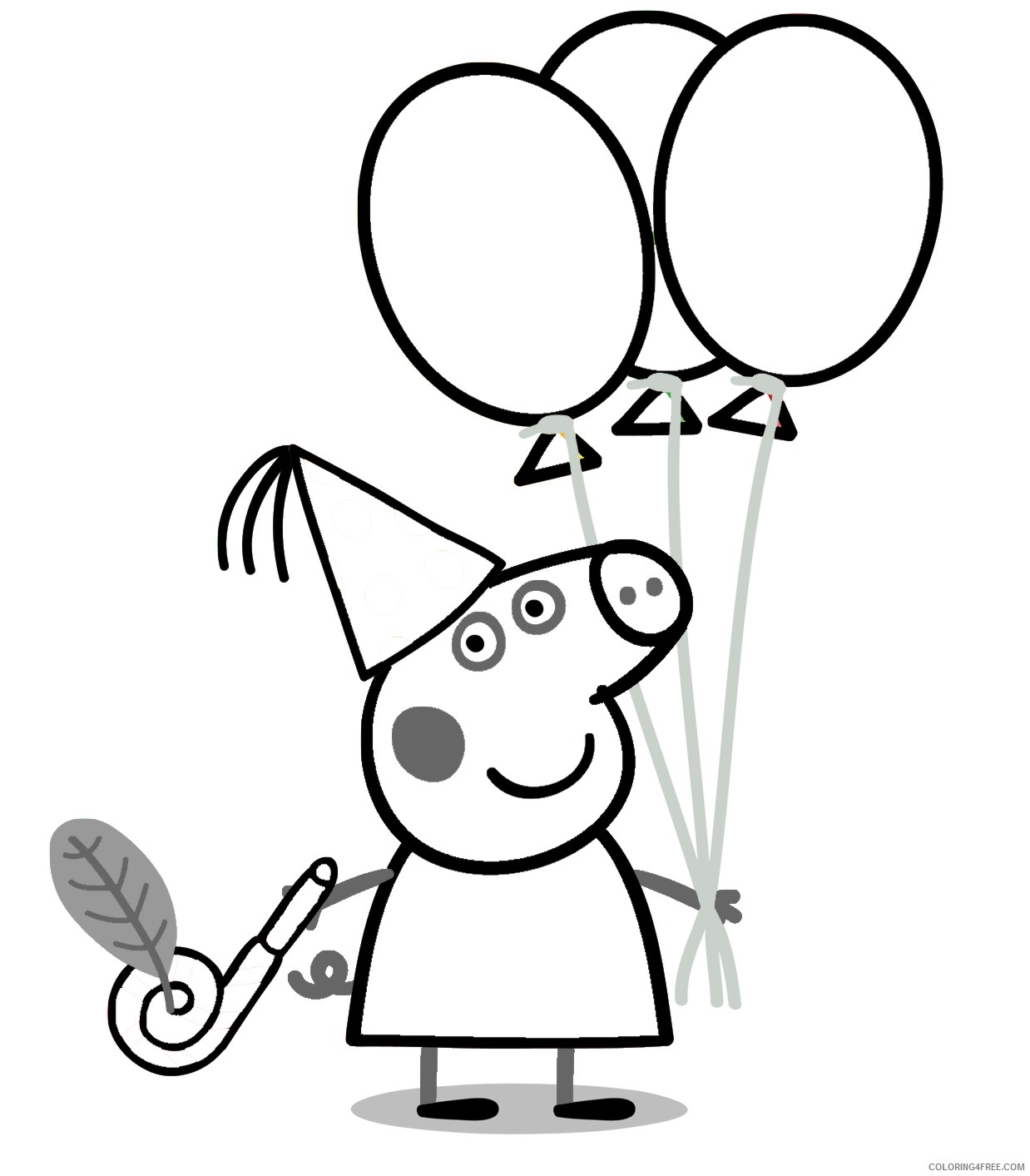 peppa pig coloring pages birthday party Coloring4free