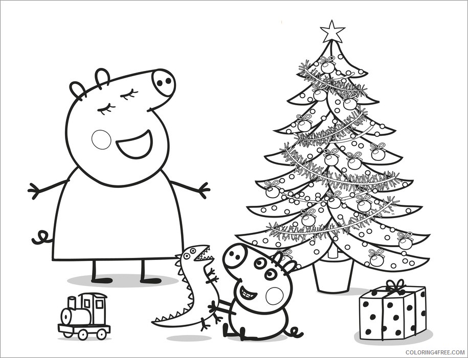peppa pig coloring pages christmas Coloring4free