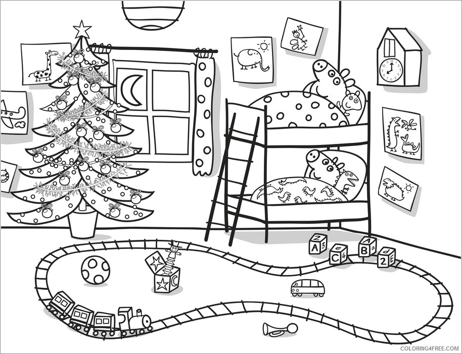 peppa pig coloring pages christmas eve Coloring4free