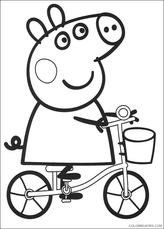 peppa pig coloring pages cycling Coloring4free