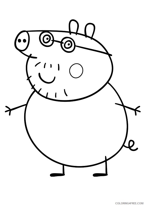 peppa pig coloring pages daddy Coloring4free