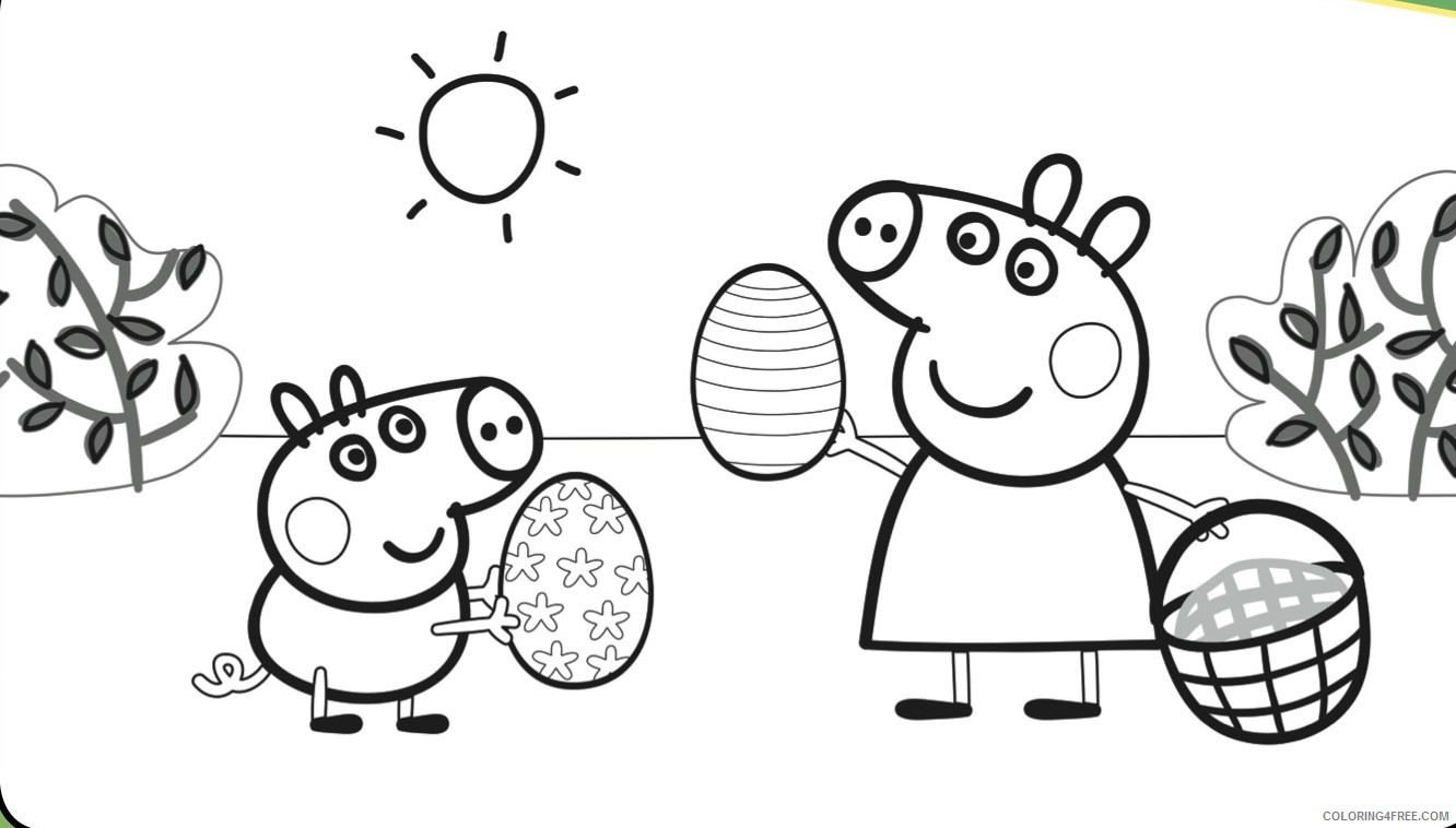 peppa pig coloring pages easter Coloring4free