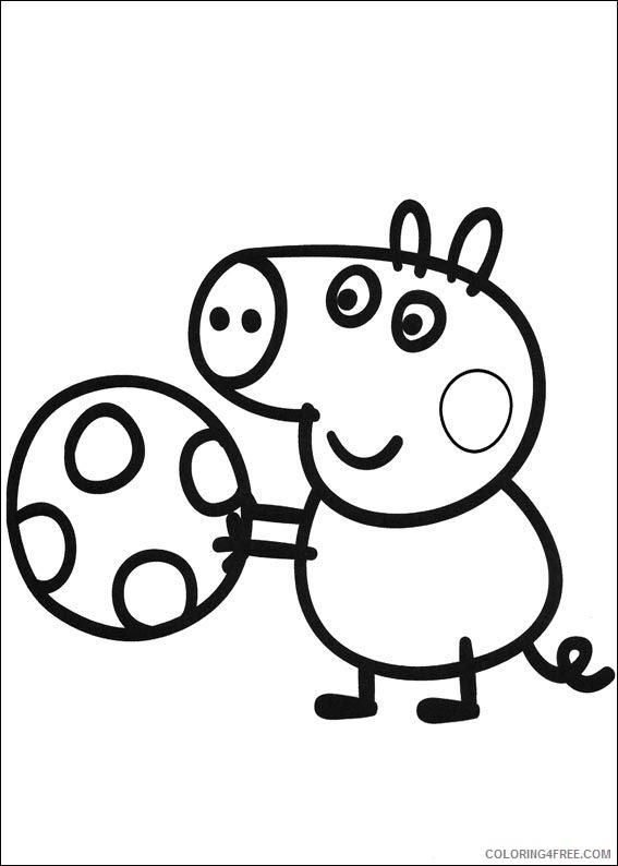 peppa pig coloring pages george playing ball Coloring4free