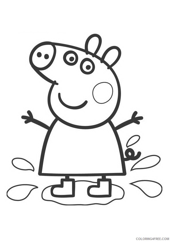 peppa pig coloring pages playing water Coloring4free