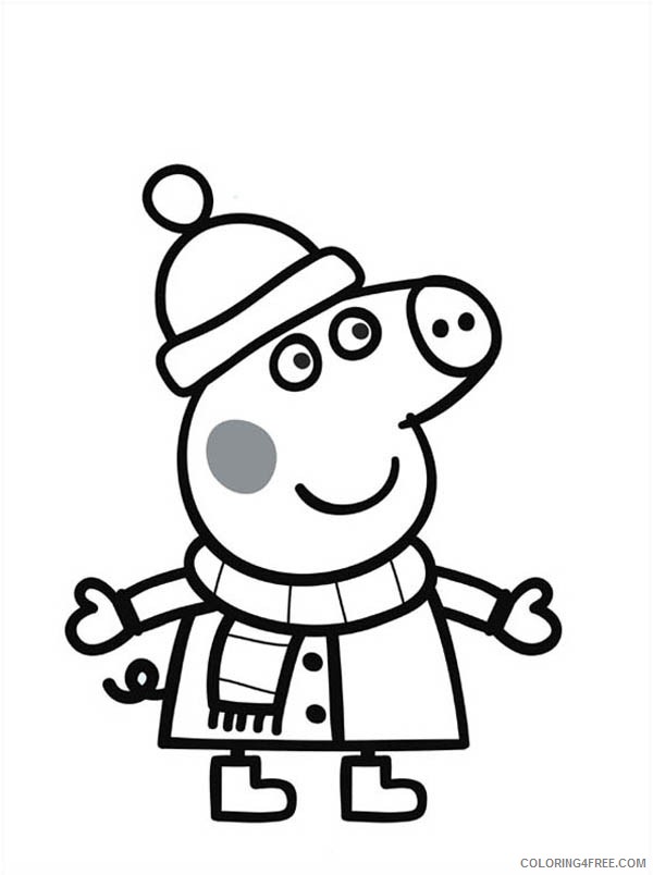 peppa pig coloring pages winter Coloring4free