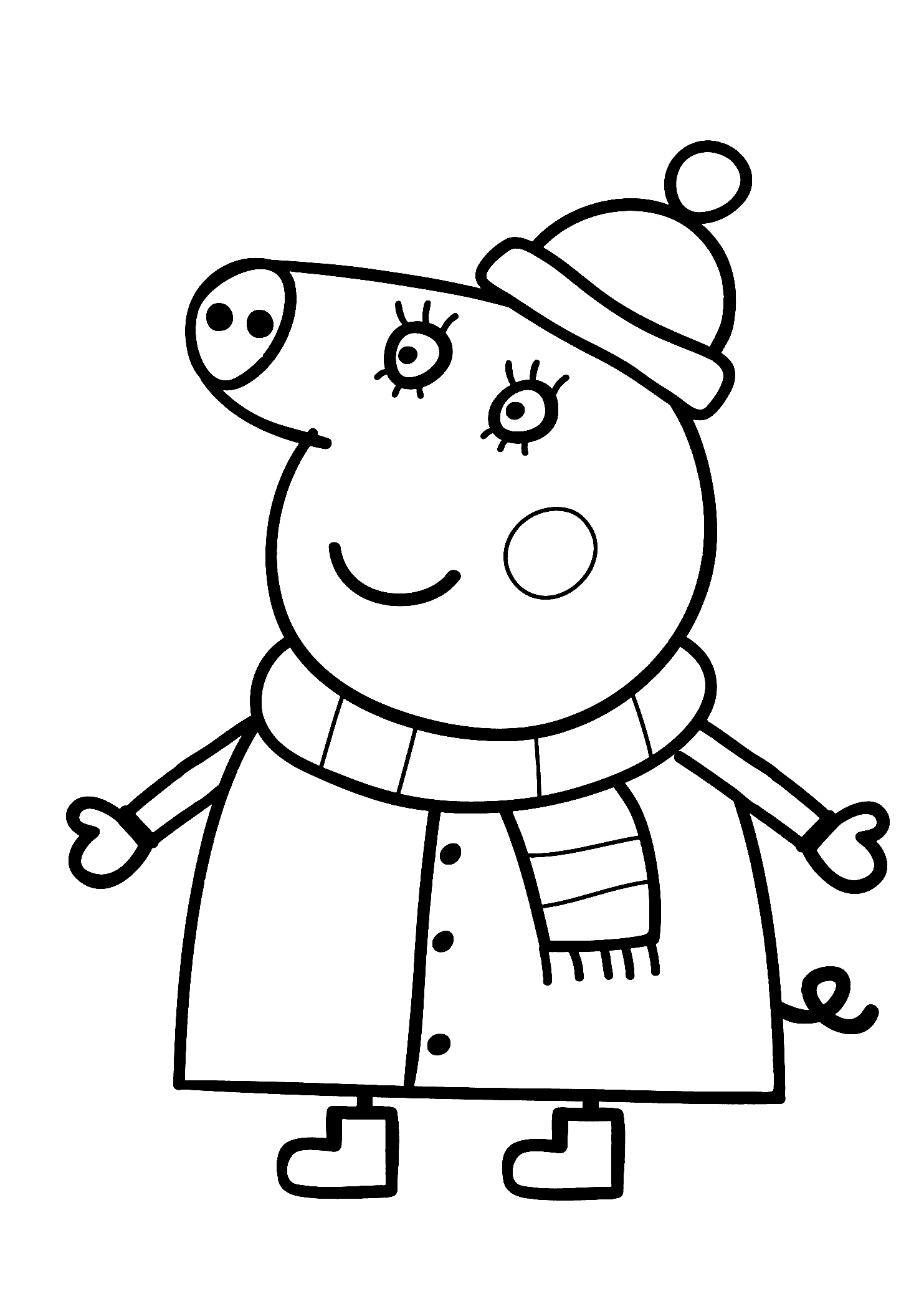 peppa pig coloring pages winter clothes Coloring4free