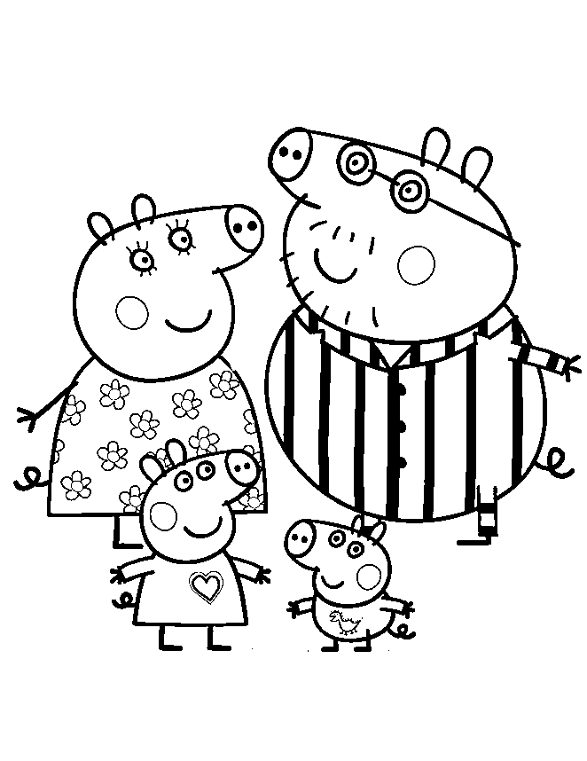 peppa pig family coloring pages Coloring4free