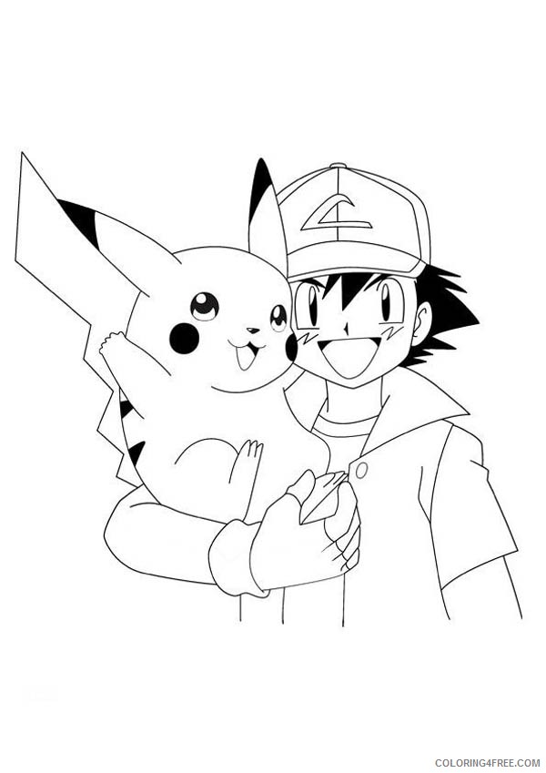 pikachu coloring pages and ash Coloring4free