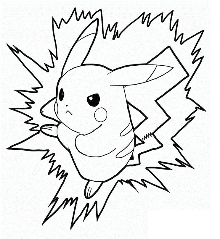 pikachu coloring pages electric power Coloring4free