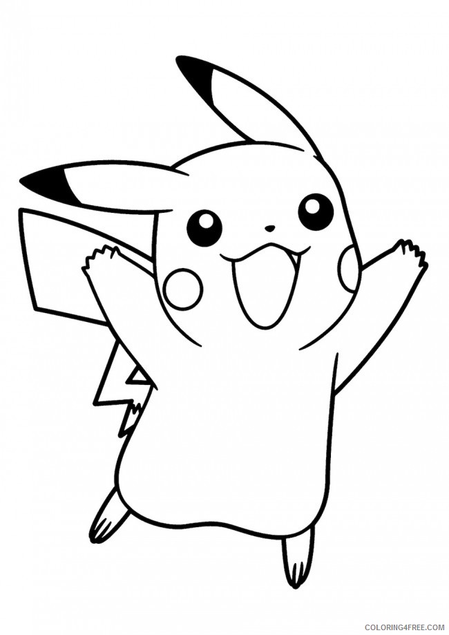 pikachu coloring pages happy face Coloring4free