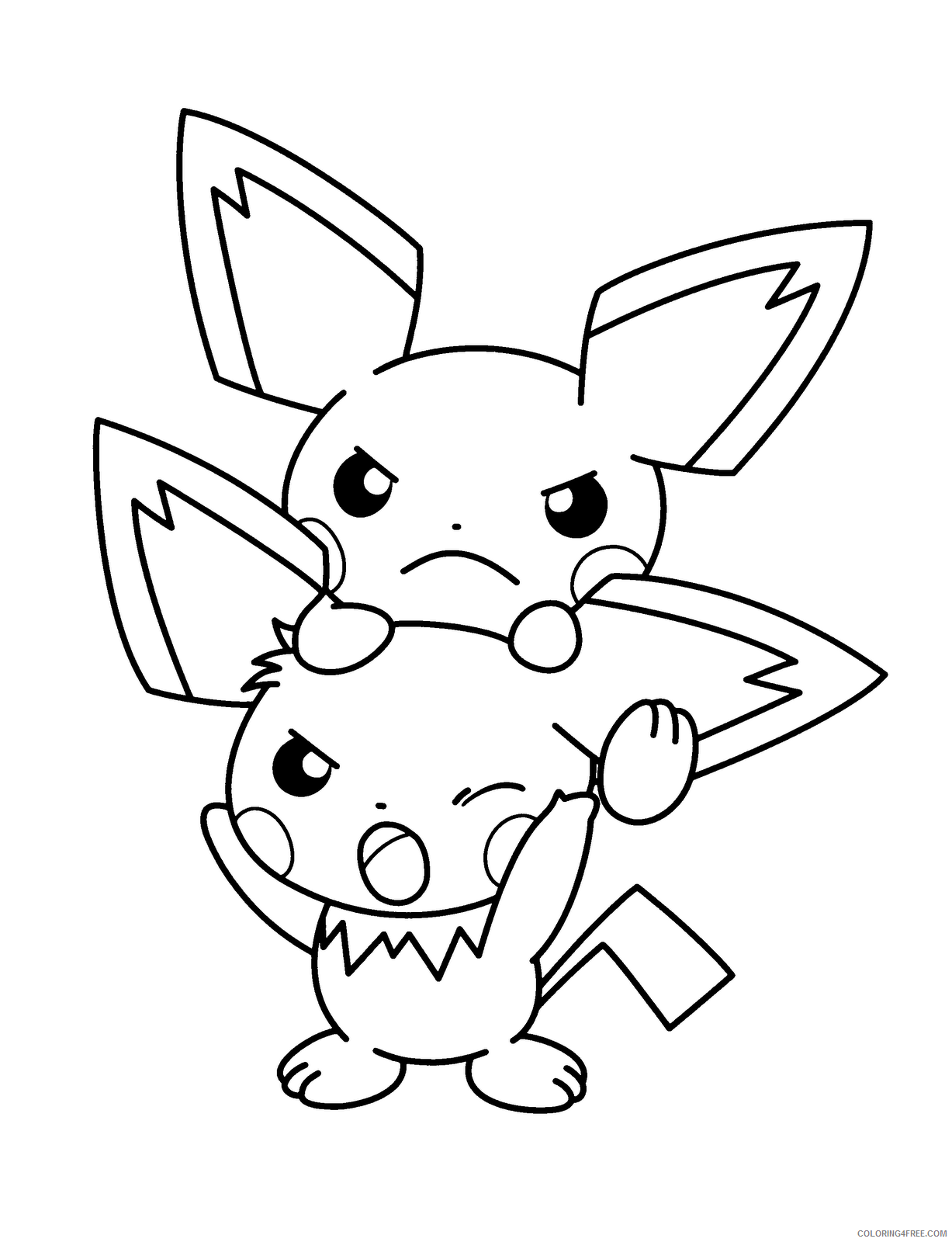 pikachu coloring pages pichu Coloring4free