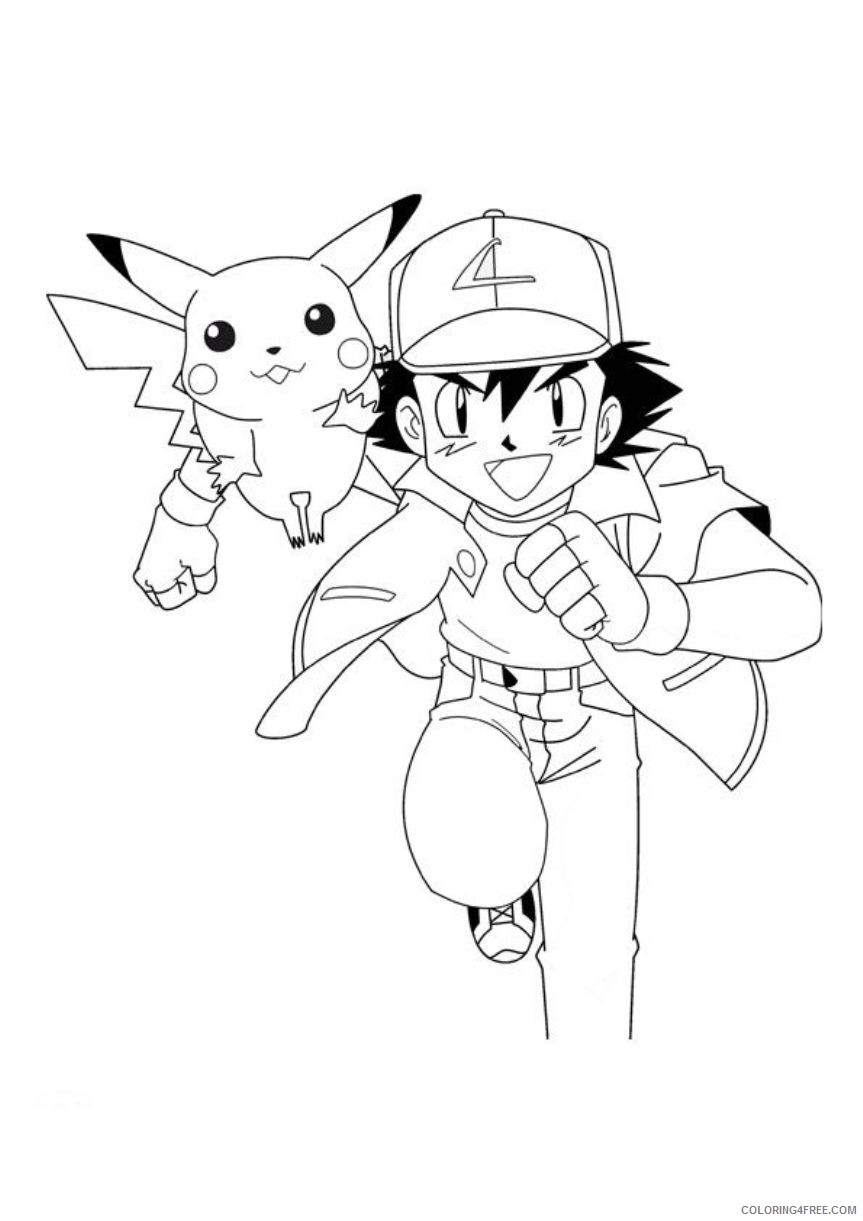 pikachu coloring pages with ash Coloring4free