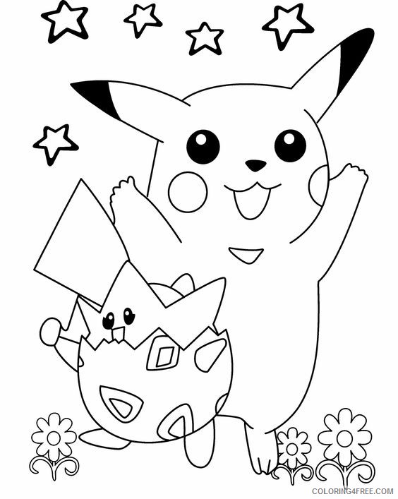 pikachu coloring pages with togepi Coloring4free