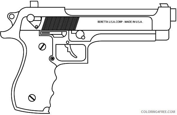 pistol gun coloring pages free to print Coloring4free