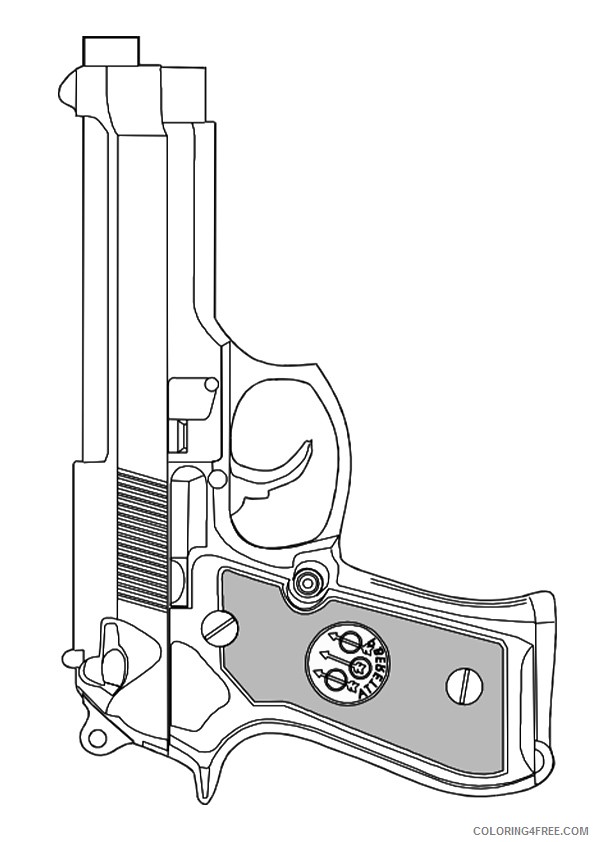 pistol gun coloring pages printable 2 Coloring4free