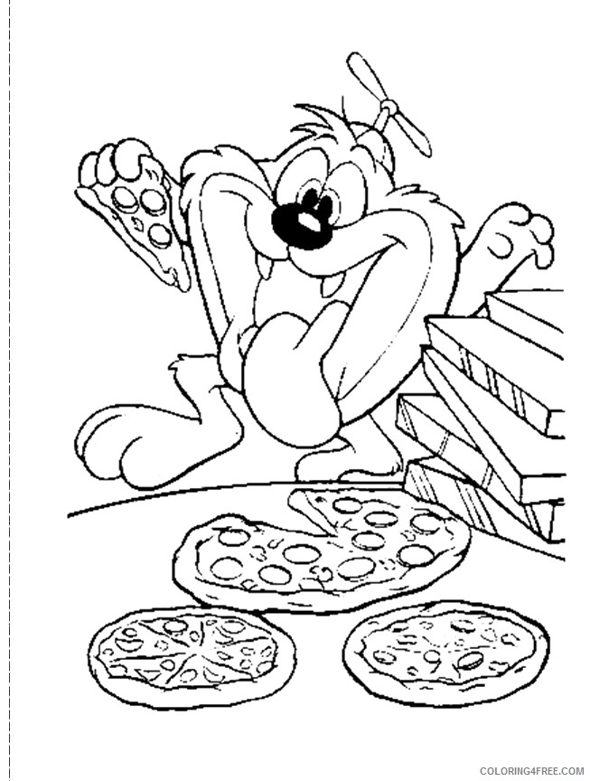 pizza coloring pages and tasmanian devil Coloring4free