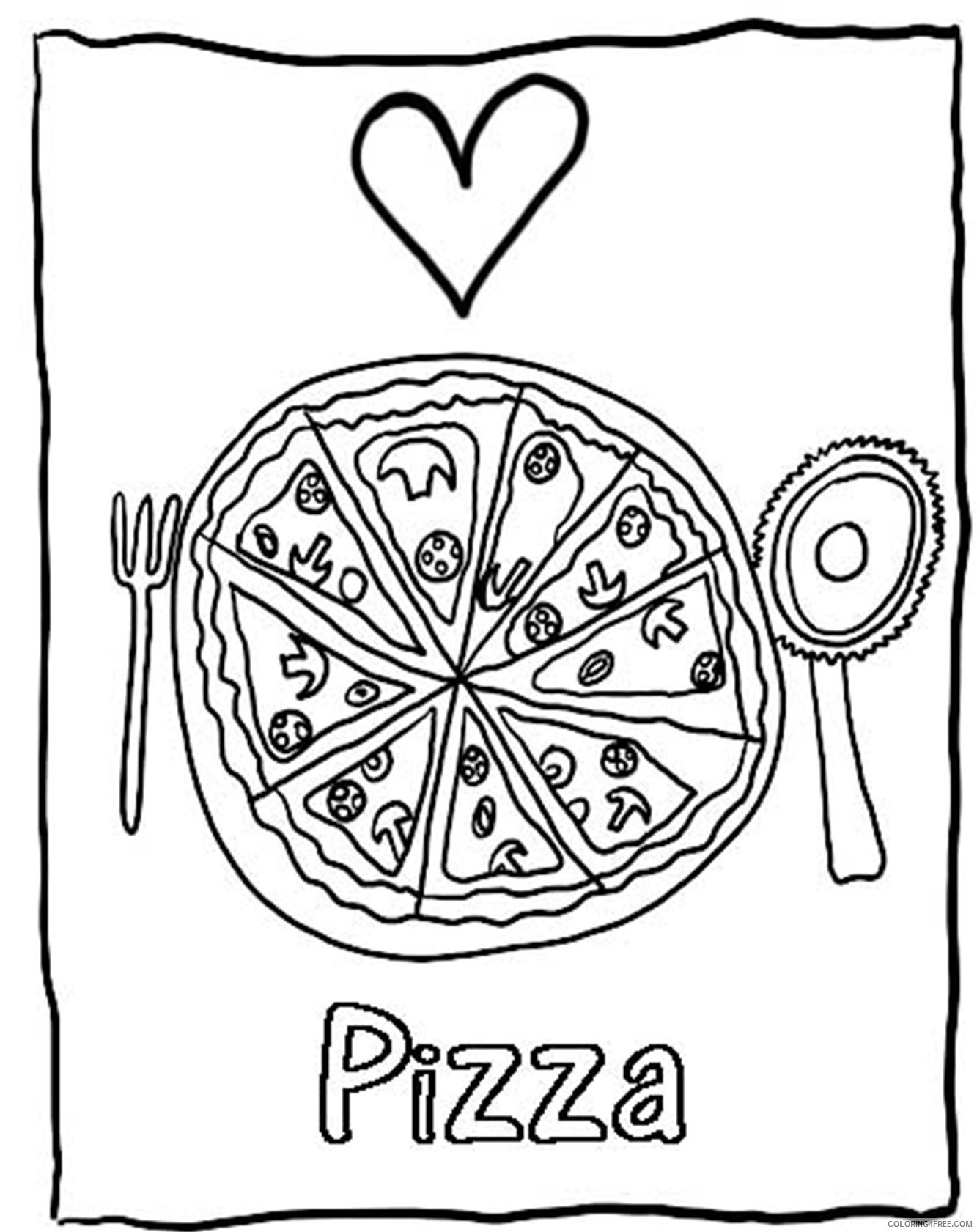 pizza coloring pages free to print Coloring4free