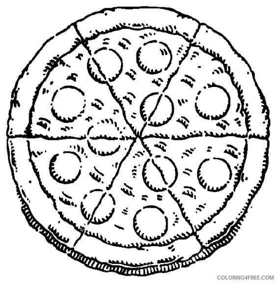 pizza coloring pages pepperoni Coloring4free