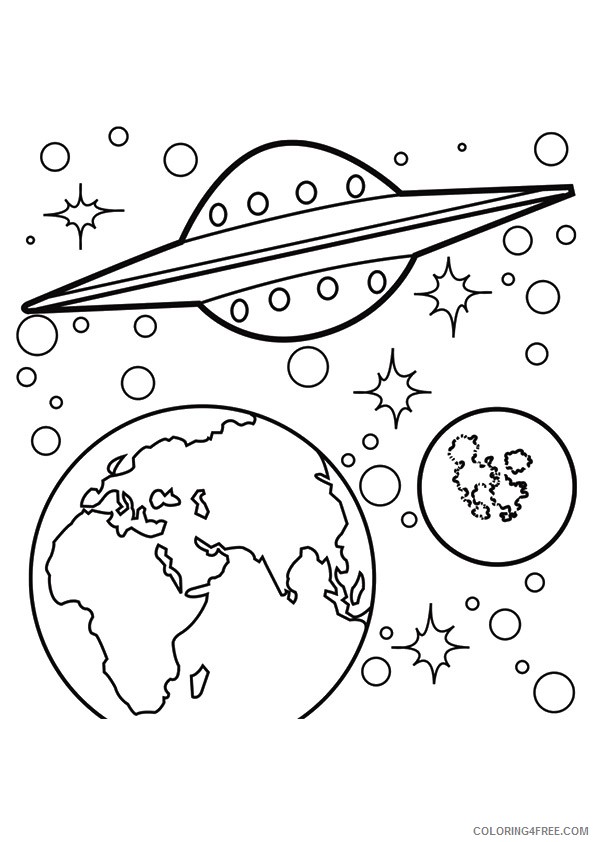 planet coloring pages alien ship Coloring4free