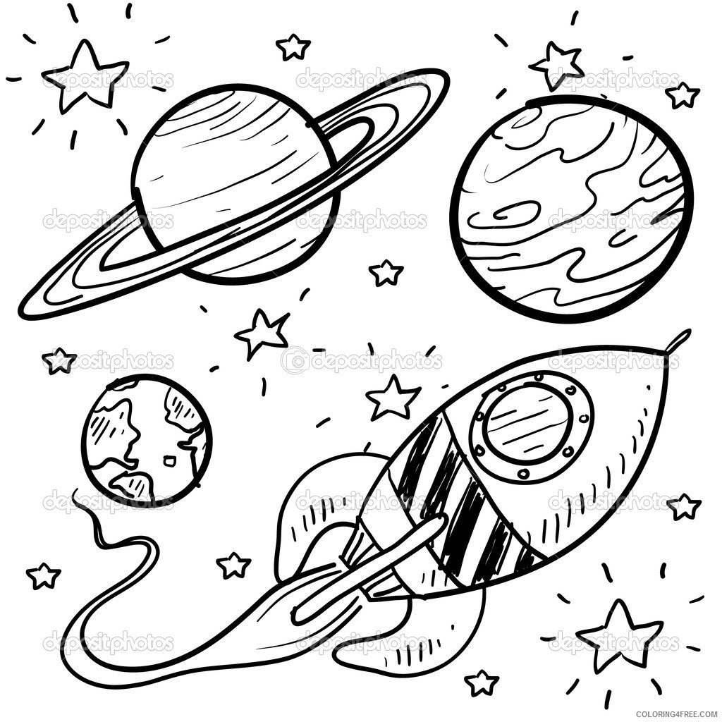 planet coloring pages planets rocket stars Coloring4free