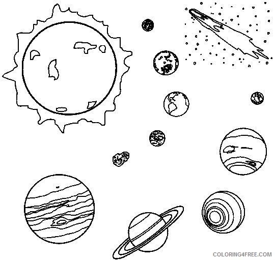 planet coloring pages planets sun comet Coloring4free
