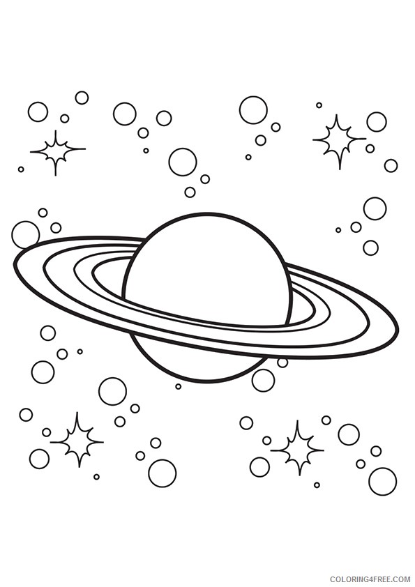 planet coloring pages saturn with stars Coloring4free