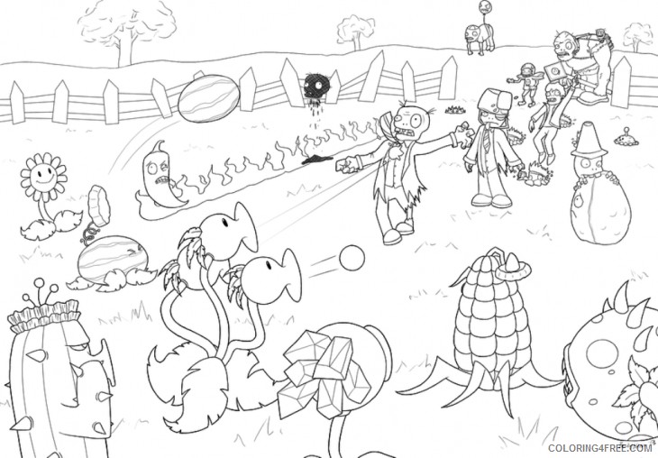 plants vs zombies coloring pages battle Coloring4free