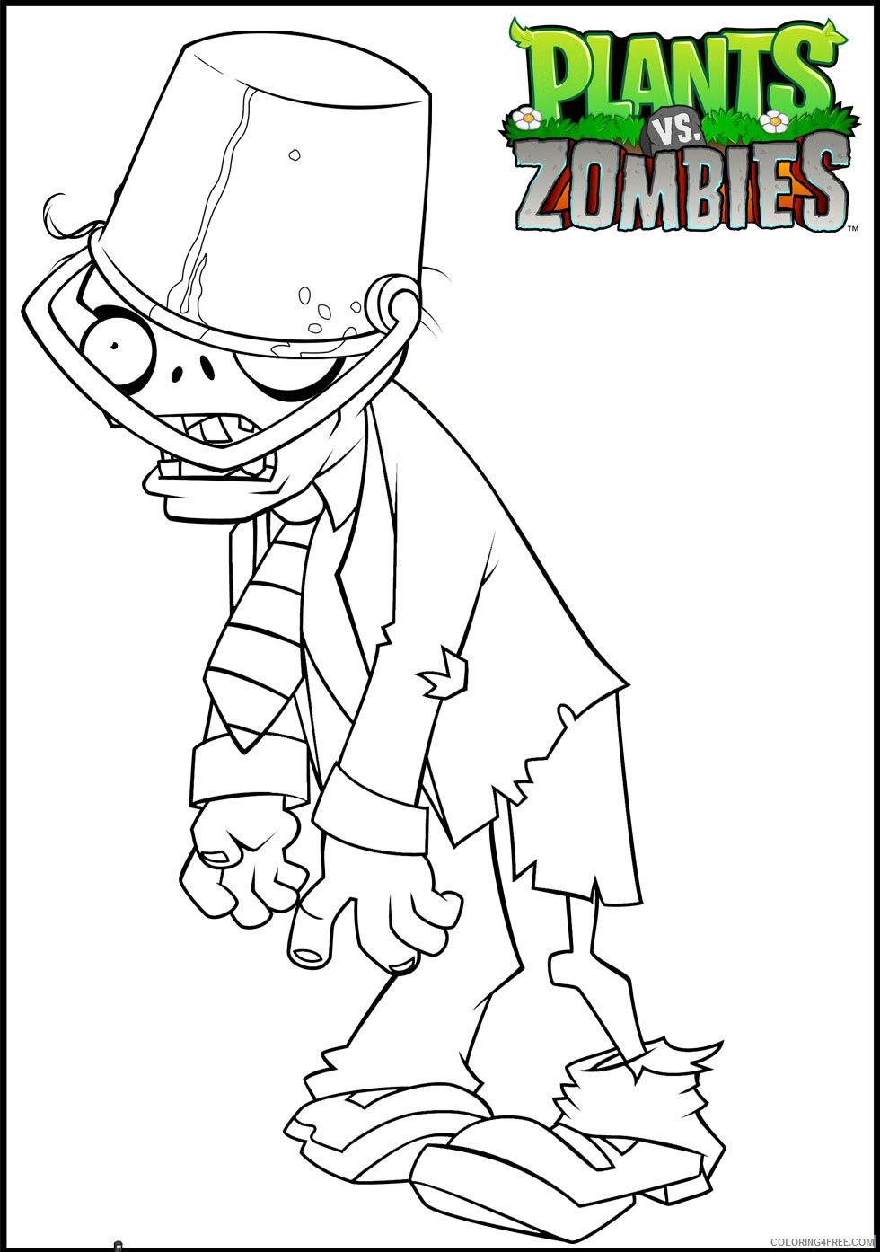plants vs zombies coloring pages buckethead zombie Coloring4free