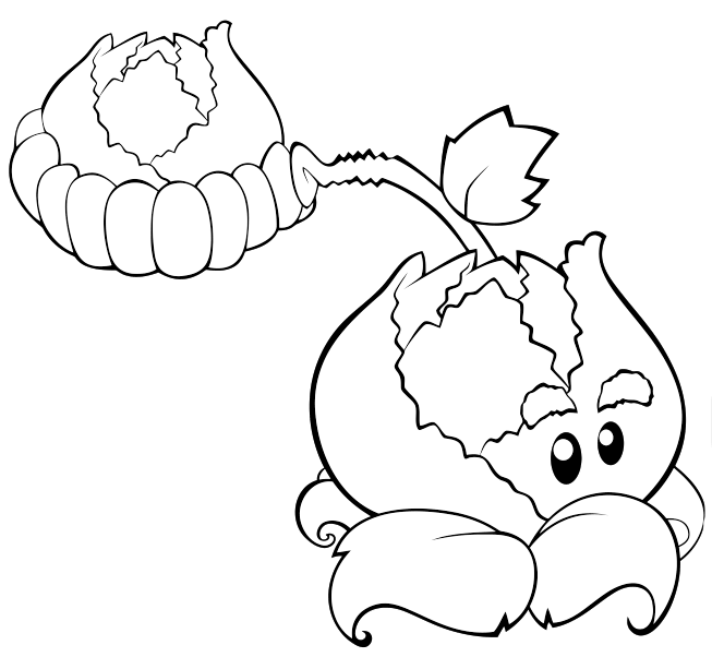 plants vs zombies coloring pages cabbage pult Coloring4free