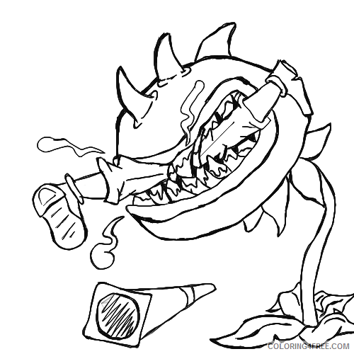 plants vs zombies coloring pages chomper eat zombie Coloring4free