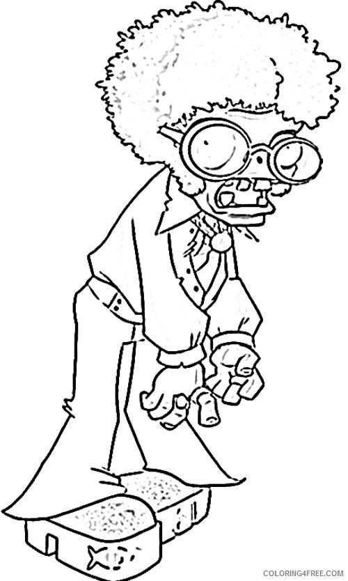 plants vs zombies coloring pages dancing zombie Coloring4free