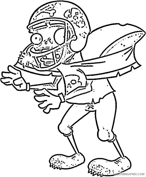 plants vs zombies coloring pages football zombie Coloring4free