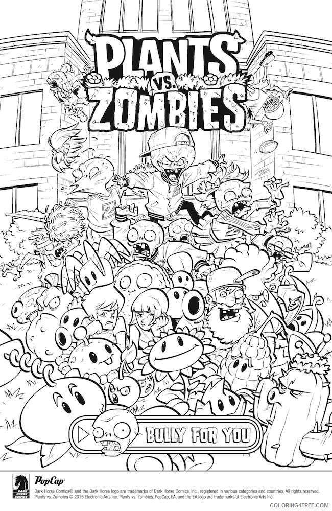plants vs zombies coloring pages for adults Coloring4free