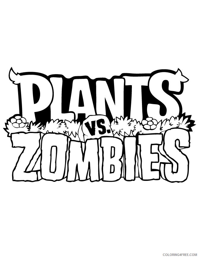 plants vs zombies coloring pages logo Coloring4free