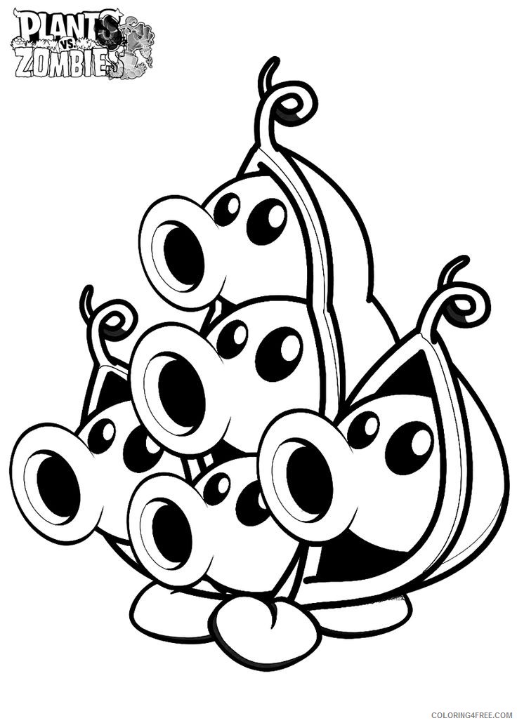 plants vs zombies coloring pages pea pod Coloring4free