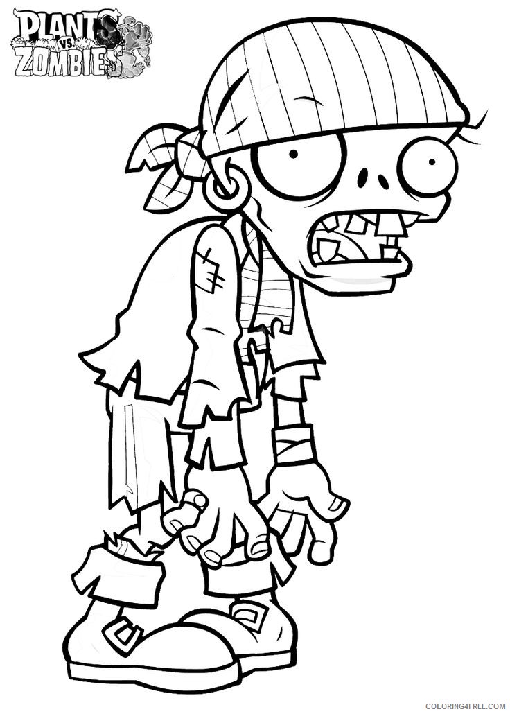 plants vs zombies coloring pages pirate zombie Coloring4free