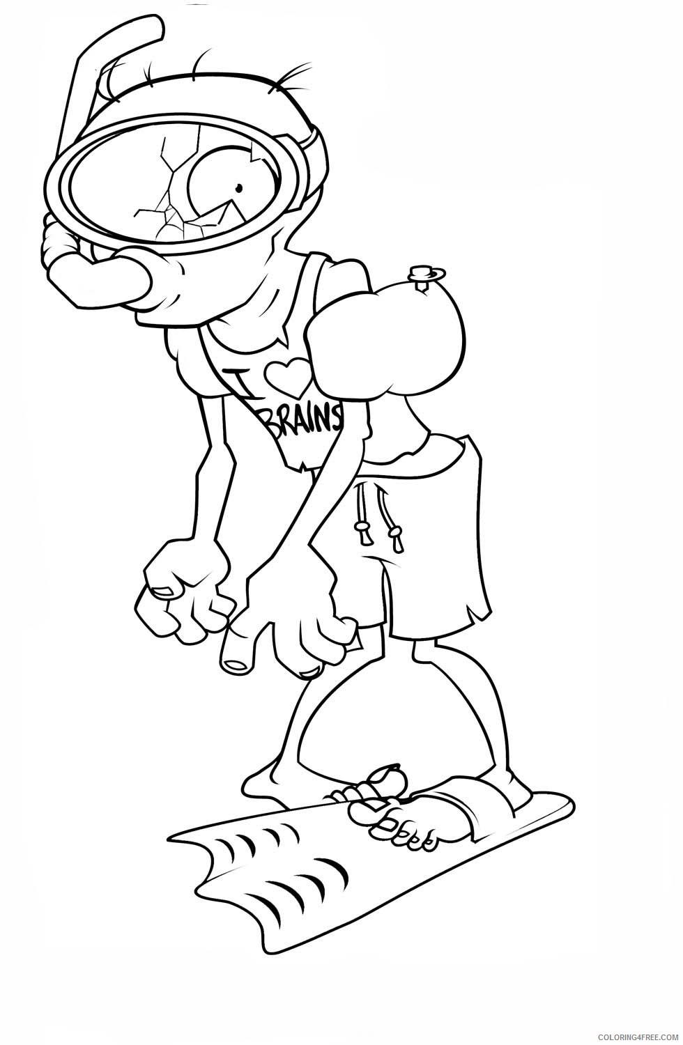 plants vs zombies coloring pages snorkel zombie Coloring4free