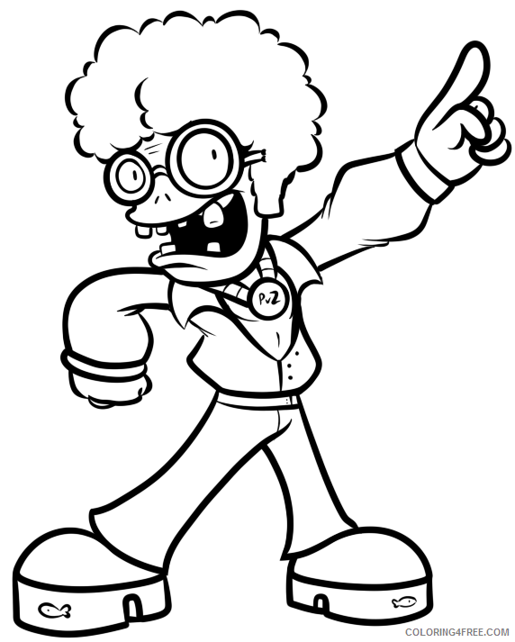 plants vs zombies coloring pages the dancing zombie Coloring4free