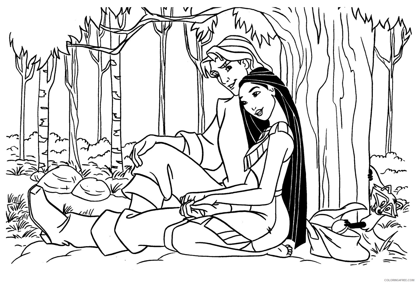 pocahontas and john smith coloring pages Coloring4free