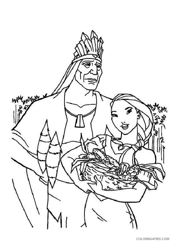 pocahontas coloring pages and chief Coloring4free