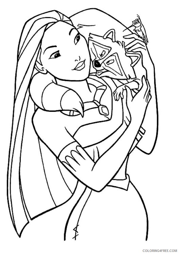pocahontas coloring pages and meeko Coloring4free