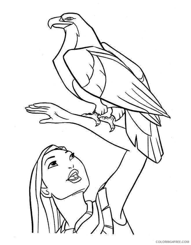 pocahontas coloring pages eagle Coloring4free