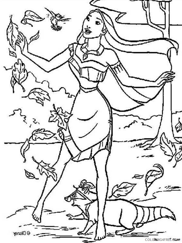 pocahontas coloring pages fall leaves Coloring4free