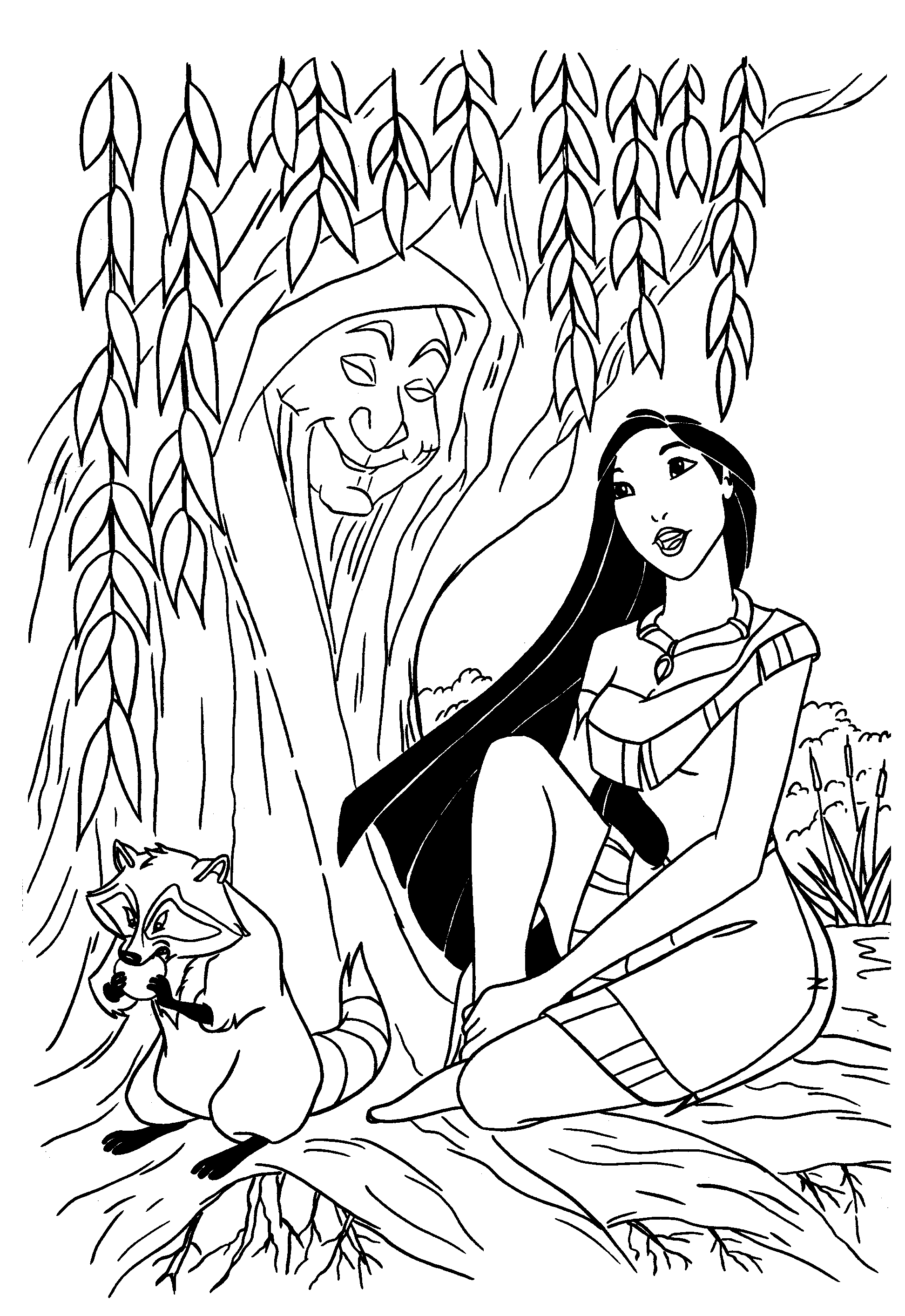 pocahontas coloring pages grandmother willow tree Coloring4free