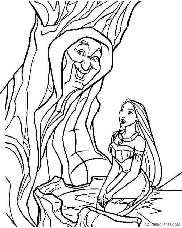 pocahontas coloring pages with grandmother willow tree Coloring4free