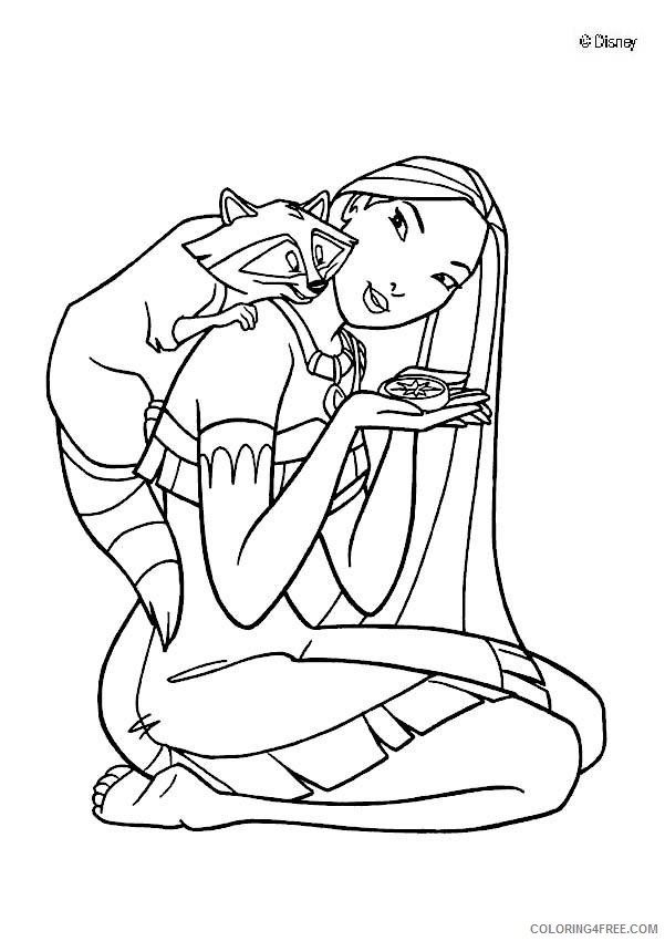 pocahontas coloring pages with meeko Coloring4free