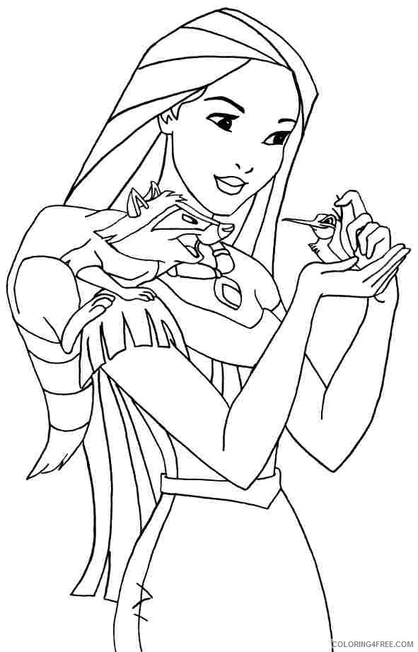pocahontas coloring pages with meeko ans flit Coloring4free